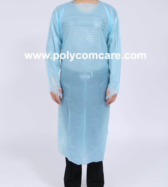 Polyethylene Thumb Loop Style Isolation Gown